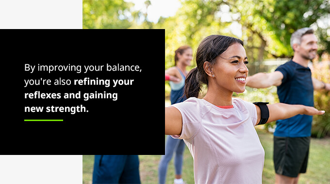 woman holding a balance pose