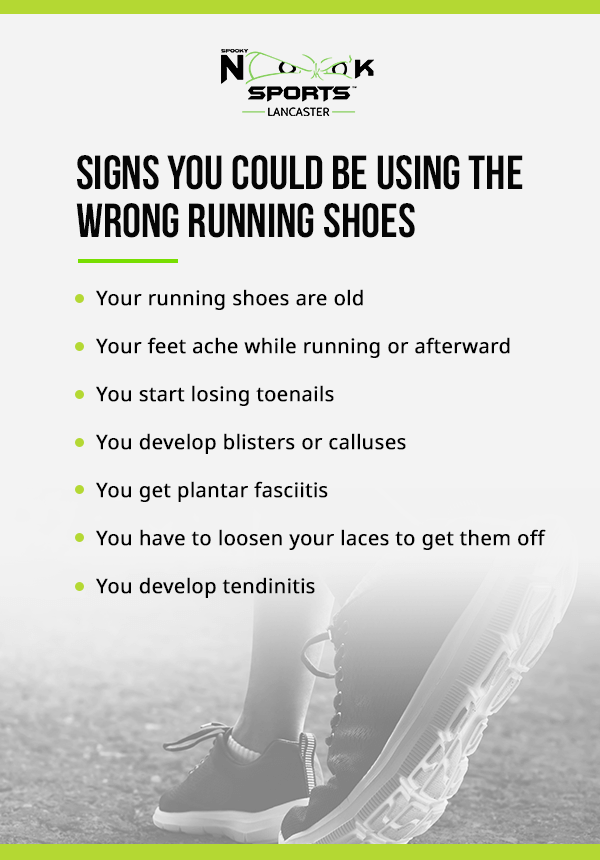 signs using wrong running shoes