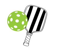 pickleball paddle and ball icon green and black