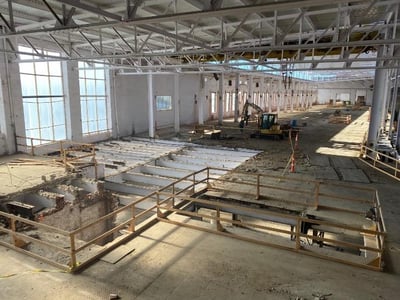 LOOKING NORTH – DEMOLITION OF WOOD FLOOR 2ND FLOOR SECTOR 2