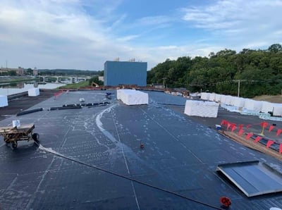 LOOKING SOUTH – PROGRESS ON THE INSTALLATION OF THE NEW ROOF