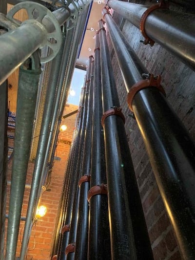 SPRINKLER BRANCH PIPING in Old Elevator Shaft