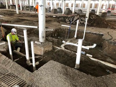 UNDERGROUND SANITARY SEWER PIPING IN SECTOR 4