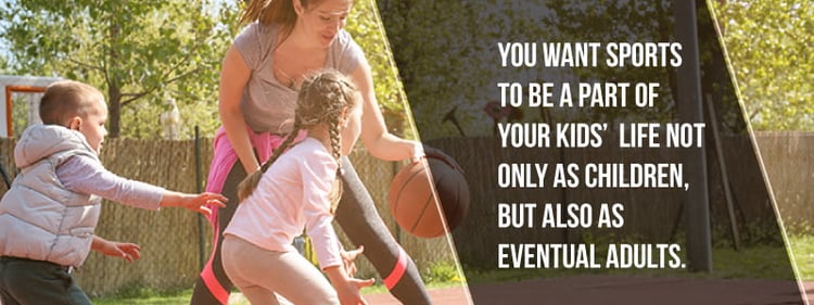 family basketball game in driveway