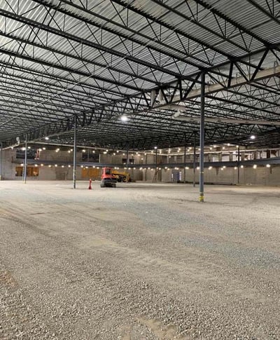 looking northeast, first floor subgrade complete