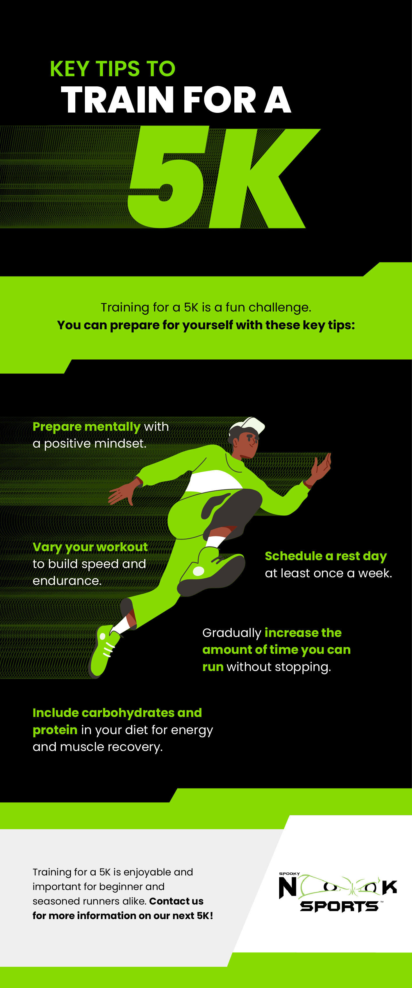 tips for training for a 5k infographic