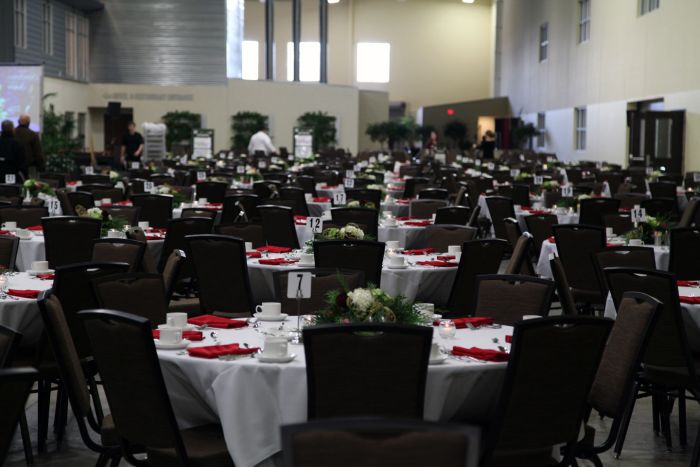 tables ready for guests to attend keynote speech