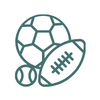 sports icons green baseball soccer football
