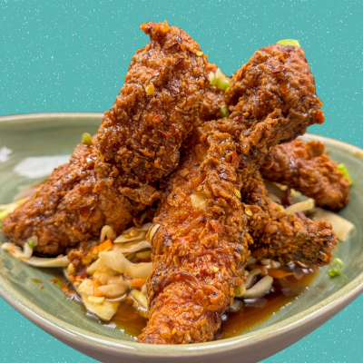 Korean BBQ Fried Chicken Tenders at Forklift & Palate