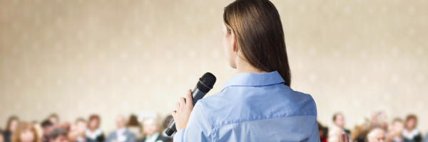 woman giving speech 