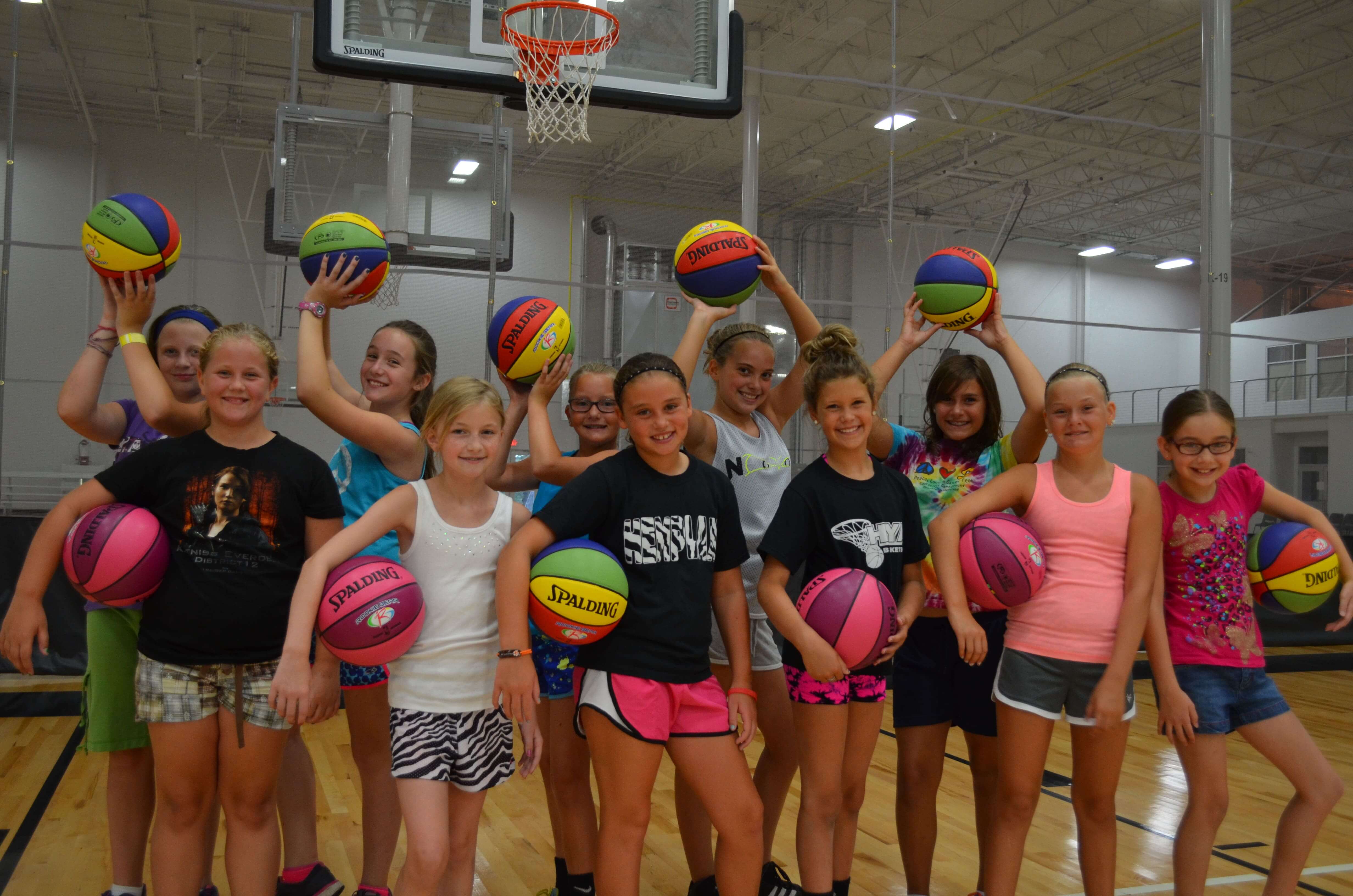 Girls At Basketball Themed Birthday Party
