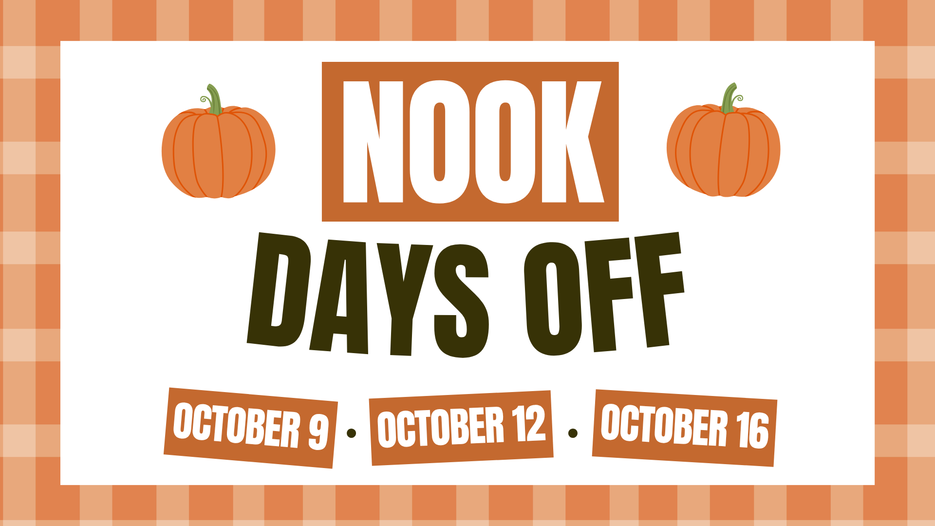 Nook Days Off OCTOBER FB Event
