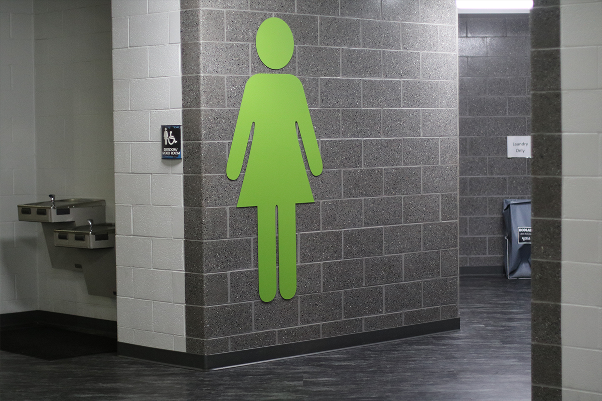 Public womens locker entrance