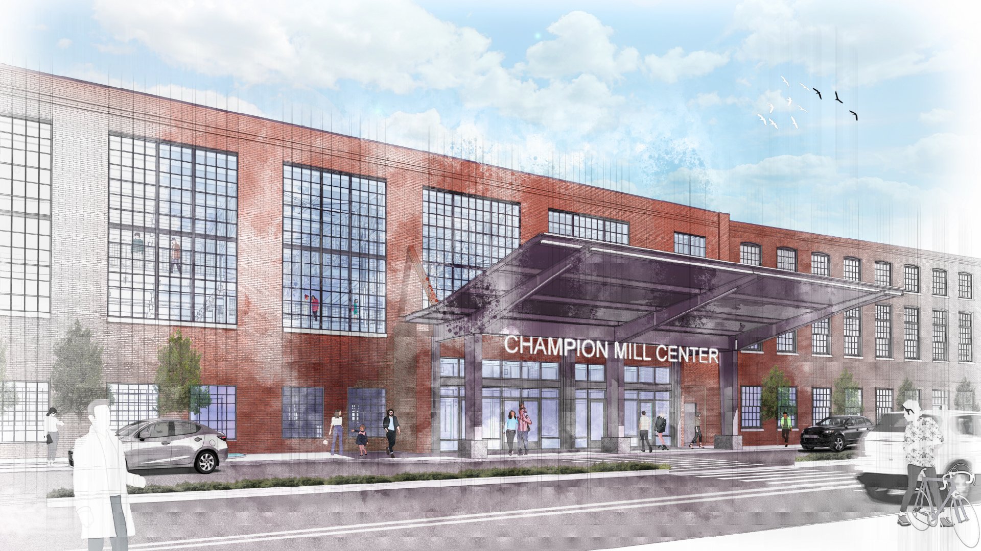 State of City 2019 Slide Deck_0012_Champion Mill No. 2 - Renderings Entrance