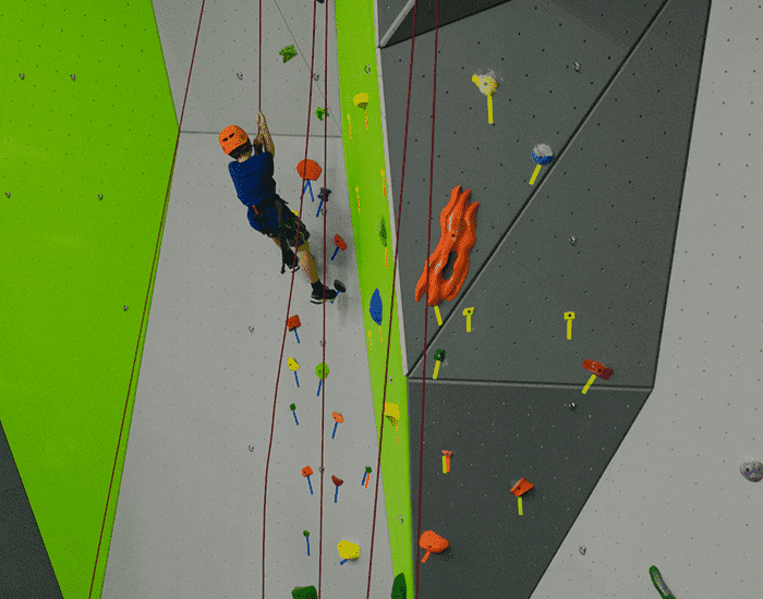 boy climber at Spooky Nook Sports climbing gym